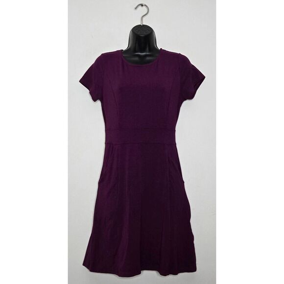 Scottevest Daisy Dress Size XS Hidden  Pockets Purple Knit Stretch - Picture 1 of 7